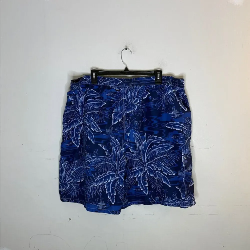 Polo Ralph Lauren Navy and White Tropical Print Swim Shorts Size 3XB